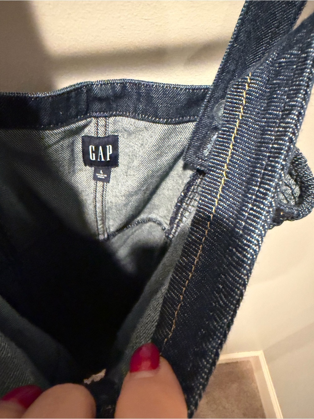 Gap size Large Dark Wash Denim Zip Front Maxi Dress Sleeveless Panel Seam Midi - Picture 5 of 6